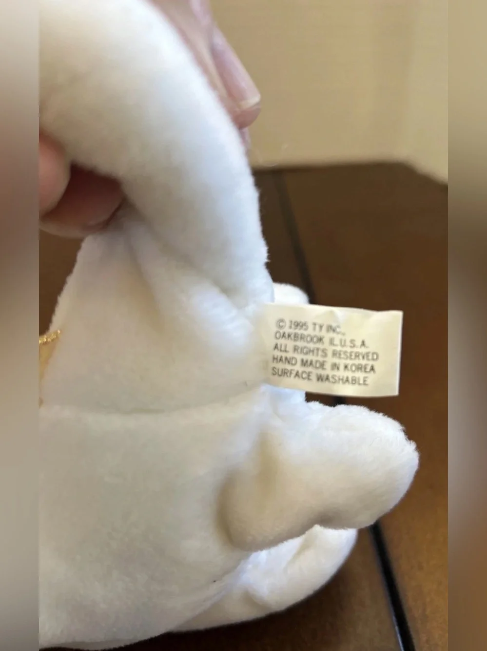 Vintage Ty Beanie Baby - Magic the White Dragon with Iridescent Wings (1995)⁠